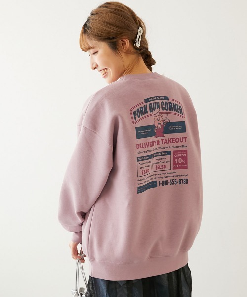 devirock(デビロック)の「大人 デビラボ プリント 裏起毛トレーナー(スウェット・レディース・ブルー系1/ピンク系1/グレー系1/ブラック系1/ベージュ系2/ベージュ系1/グリーン系1/ブルー系2/ベージュ系3/レッド系1・M/L/LL)」の9枚目の写真