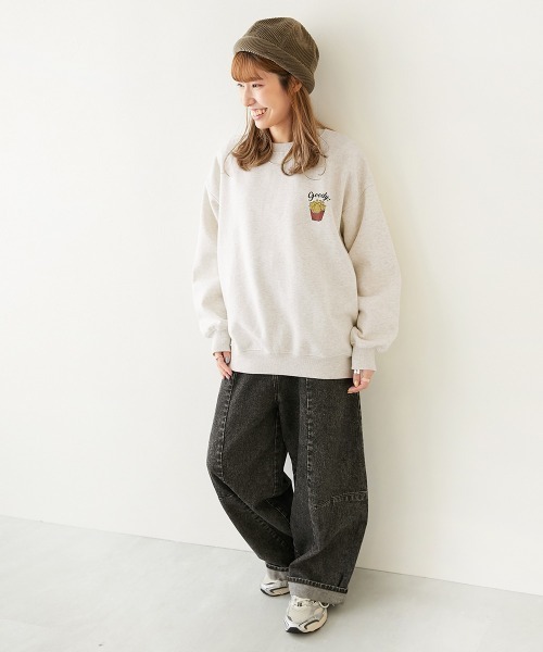 devirock(デビロック)の「大人 デビラボ プリント 裏起毛トレーナー(スウェット・レディース・ブルー系1/ピンク系1/グレー系1/ブラック系1/ベージュ系2/ベージュ系1/グリーン系1/ブルー系2/ベージュ系3/レッド系1・M/L/LL)」の11枚目の写真