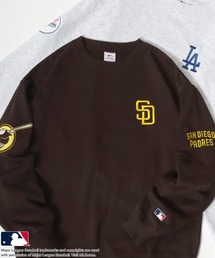 MLB(メジャーリーグベースボール)の2025AW MLB/メジャーリーグベースボール オーバーサイズ 裏起毛 ワッペン 刺繍 チームロゴ スウェットトレーナー レディース メンズ(スウェット)