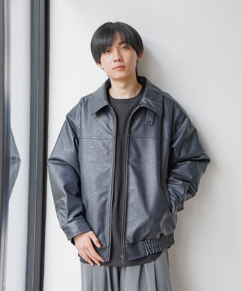 uncrave エコレザー　スタジアムブルゾン uncrave エコレザー スタジアムブルゾン uncraveアンクレイブ