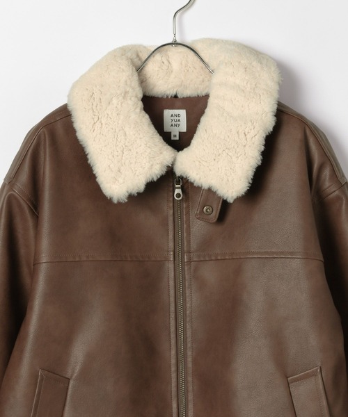 つけ襟＊エコレザーブルゾン/AND YUA ANY/576758（ブルゾン