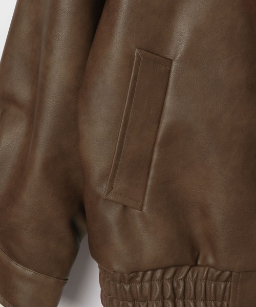 GLOBAL WORK(グローバルワーク)の「つけ襟*エコレザーブルゾン/AND YUA ANY/576758(ブルゾン・キッズ・ブラック/ブラウン・LARGE/MEDIUM)」の4枚目の写真