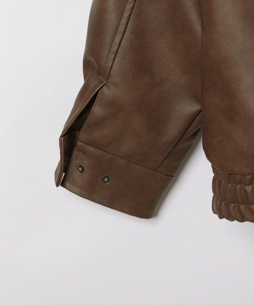 GLOBAL WORK(グローバルワーク)の「つけ襟*エコレザーブルゾン/AND YUA ANY/576758(ブルゾン・キッズ・ブラック/ブラウン・LARGE/MEDIUM)」の5枚目の写真