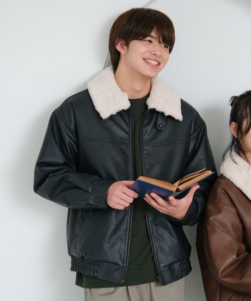 collab Ecoレザーヴィンテージブルゾン 3090060245449831_01_1308w.jpeg