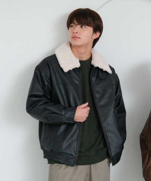 別注ブルゾン ユウウ様 つけ襟＊エコレザーブルゾン/AND YUA ANY/576758（ブルゾン）｜GLOBAL