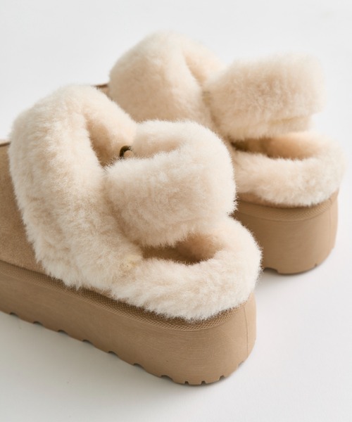 OLIVE des OLIVE(オリーブデオリーブ)の「ムートン2wayサボ(サンダル・レディース・ベージュ/ライトブラウン・SMALL/MEDIUM/LARGE/X-LARGE)」の6枚目の写真