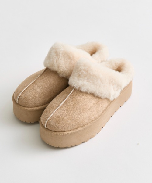 OLIVE des OLIVE(オリーブデオリーブ)の「ムートン2wayサボ(サンダル・レディース・ベージュ/ライトブラウン・SMALL/MEDIUM/LARGE/X-LARGE)」の10枚目の写真