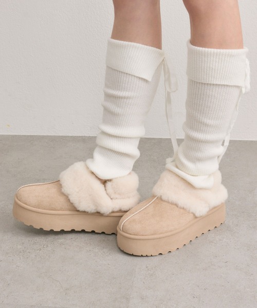 OLIVE des OLIVE(オリーブデオリーブ)の「ムートン2wayサボ(サンダル・レディース・ベージュ/ライトブラウン・SMALL/MEDIUM/LARGE/X-LARGE)」の14枚目の写真