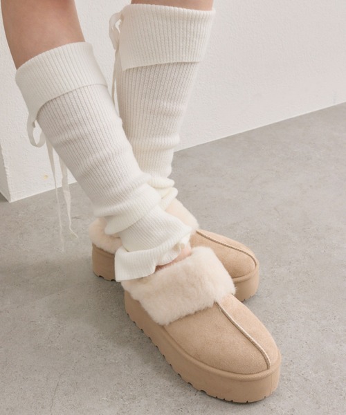 OLIVE des OLIVE(オリーブデオリーブ)の「ムートン2wayサボ(サンダル・レディース・ベージュ/ライトブラウン・SMALL/MEDIUM/LARGE/X-LARGE)」の16枚目の写真