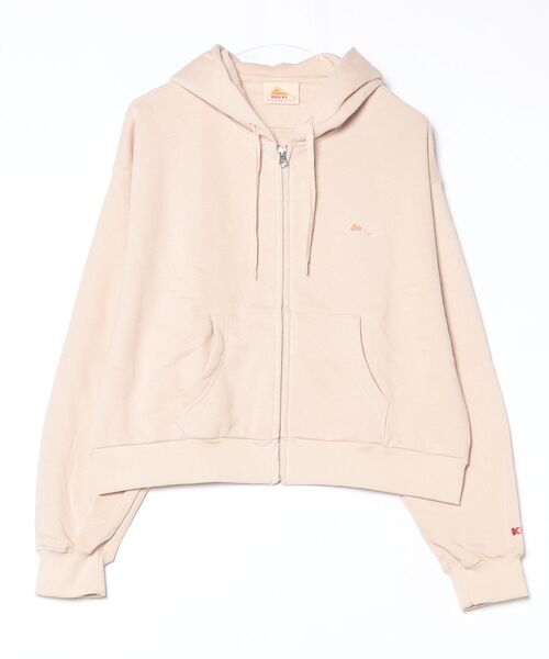 KELTY(ケルティ)の「ミニロゴクロップドジップパーカー(パーカー・レディース・杢グレー/ブラック/ホワイト/ネイビー/ベージュ・FREE)」の4枚目の写真