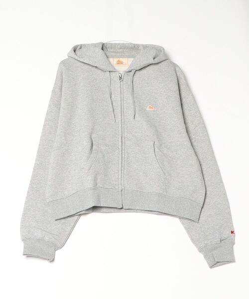 KELTY(ケルティ)の「ミニロゴクロップドジップパーカー(パーカー・レディース・杢グレー/ブラック/ホワイト/ネイビー/ベージュ・FREE)」の3枚目の写真