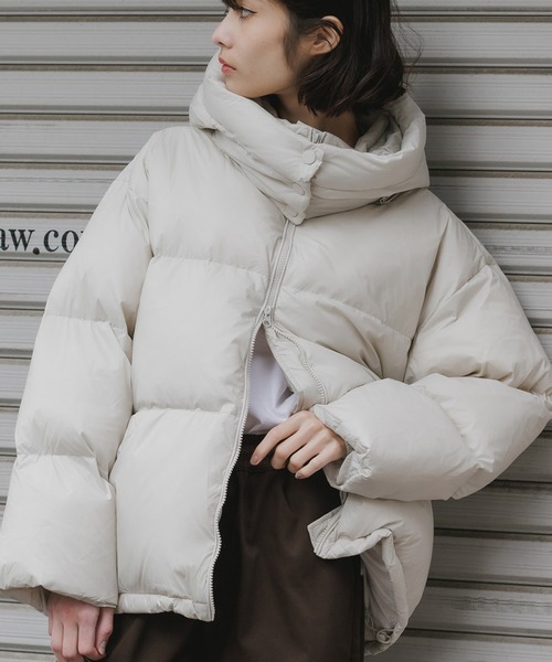 セール】2way Hooded mid-length down jacket / 2way フーデッド