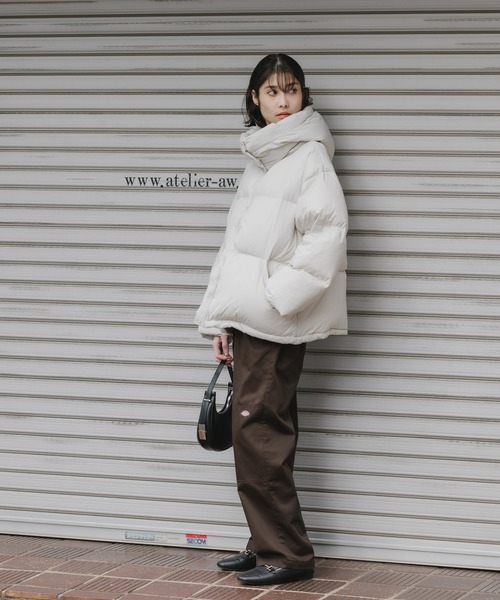 AO2（アオズ）の「2way Hooded mid-length down jacket / 2way フーデッド ミドル丈ダウンジャケット（ダウンジャケット/コート・レディース・ホワイト/ブラック・FREE）」の21枚目の写真