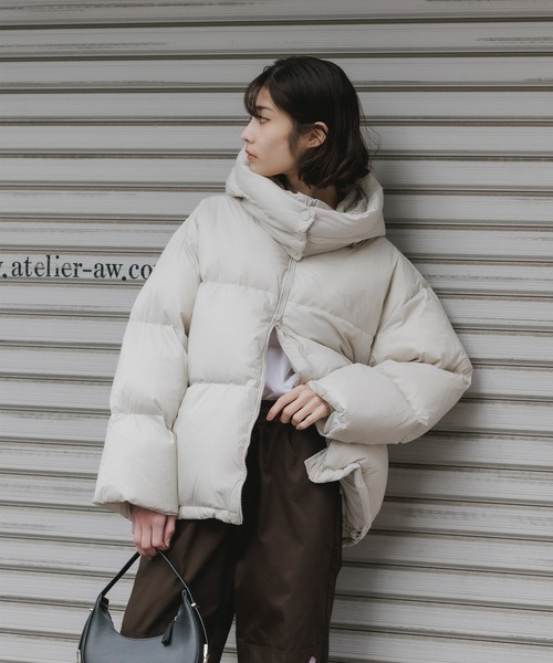 AO2（アオズ）の「2way Hooded mid-length down jacket / 2way フーデッド ミドル丈ダウンジャケット（ダウンジャケット/コート・レディース・ホワイト/ブラック・FREE）」の14枚目の写真