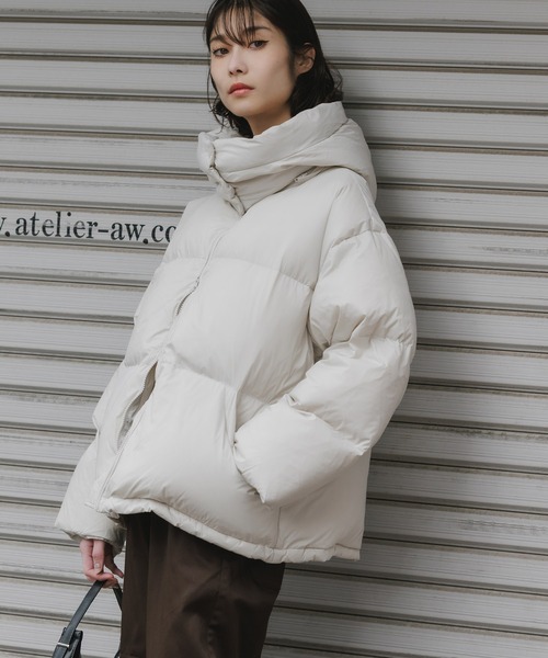 AO2（アオズ）の「2way Hooded mid-length down jacket / 2way フーデッド ミドル丈ダウンジャケット（ダウンジャケット/コート・レディース・ホワイト/ブラック・FREE）」の15枚目の写真