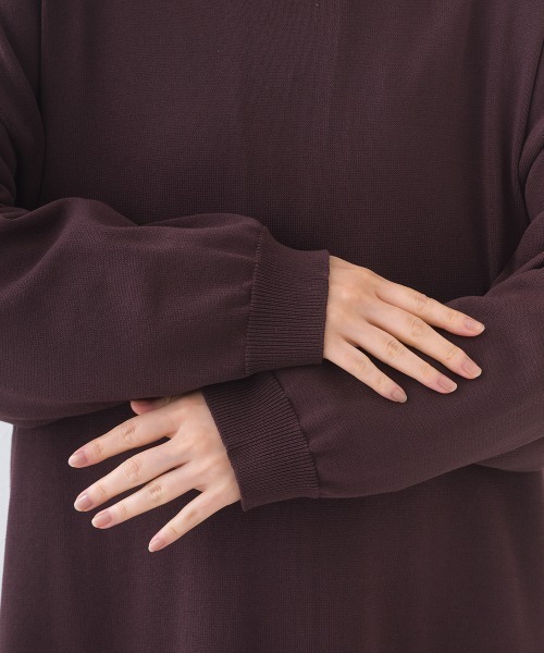 OMNES（オムネス）の「ハイゲージクルーネックリンキングニットロングワンピース（ワンピース・レディース・ダークグレー/レッド/ブラウン・FREE）」の15枚目の写真