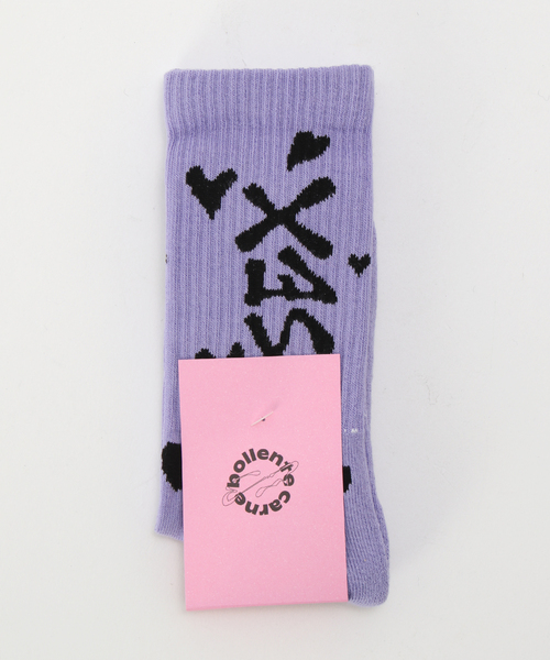 Carne Bollente(カルネボレンテ)の「【Carne Bollente/カルネボレンテ】SEX & LOVE AW25SK0201(ソックス/靴下・レディース・パープル・MEDIUM/SMALL)」の1枚目の写真