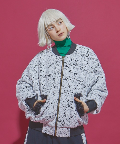 セール】SPECIAL EDITION レースZIPブルゾン（ブルゾン）｜manana