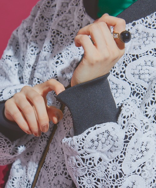 manana suerte（マニャーナスエルテ）の「SPECIAL EDITION レースZIPブルゾン（ブルゾン・レディース・ブラック×ホワイト・FREE）」の8枚目の写真