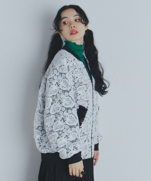 manana suerte（マニャーナスエルテ）の「SPECIAL EDITION レースZIPブルゾン（ブルゾン・レディース・ブラック×ホワイト・FREE）」の19枚目の写真