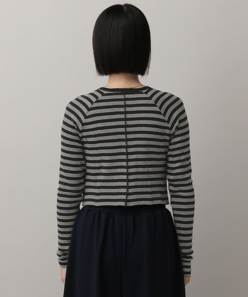 A part by(アパートバイ)の「【別注】millerボーダーVネックカーディガン(Tシャツ/カットソー・レディース・ブラウン/ネイビー/ブラック・FREE)」の11枚目の写真