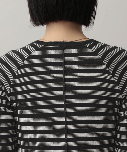 A part by(アパートバイ)の「【別注】millerボーダーVネックカーディガン(Tシャツ/カットソー・レディース・ブラウン/ネイビー/ブラック・FREE)」の16枚目の写真
