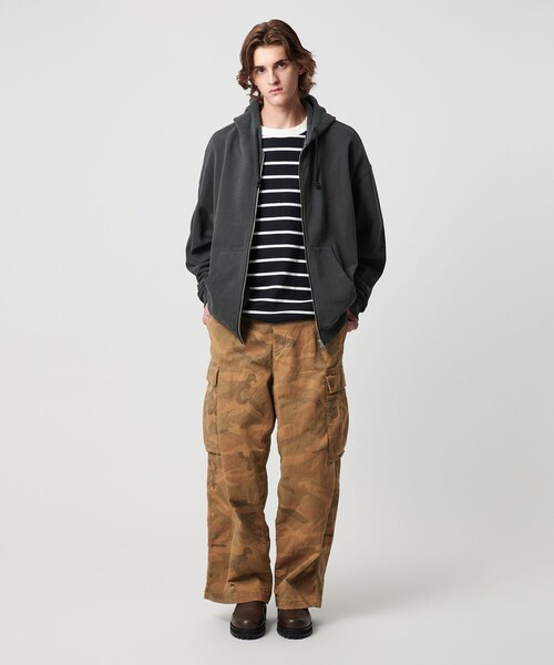 MONKEY TIME（モンキータイム）の「ピグメント プリント カーゴ パンツ -セットアップ対応-（カーゴパンツ・メンズ・ブラック/その他1・S/L/M）」の8枚目の写真