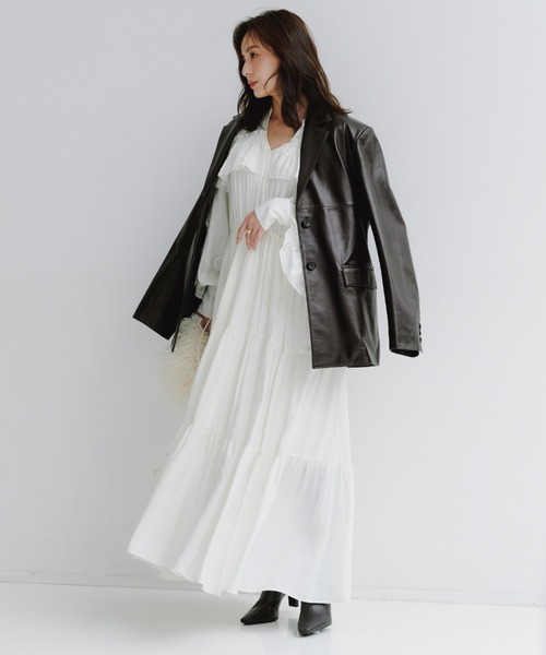 anuans リンクルラッフルワンピース 出品 明日まで リンクルラッフル