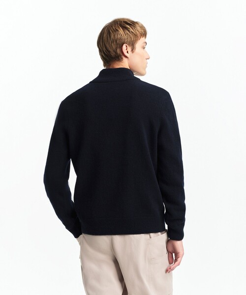 AIGLE（エーグル）の「ハーフジップ ウールセーター（ニット/セーター・メンズ・ダークネイビー/ライトグレー/マスタード・L/S/M/XL）」の13枚目の写真