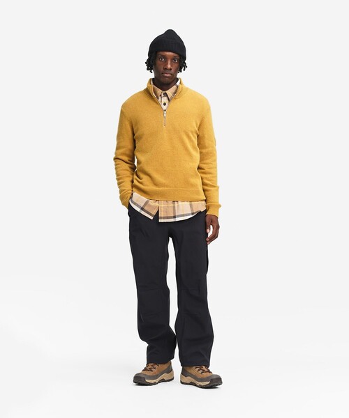 AIGLE（エーグル）の「ハーフジップ ウールセーター（ニット/セーター・メンズ・ダークネイビー/ライトグレー/マスタード・L/S/M/XL）」の16枚目の写真