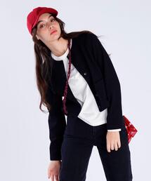 あさこ】アニエス べー.新品限定品/ノーカラージャケット/ 黒 サイズ3