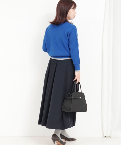 MICO COULIER（ミコクリエ）の「カシミヤ100 配色クルーネックプルオーバーニット（ニット/セーター・レディース・ロイヤルブルー/グレイッシュブルー/ライトパープル/ピンク/ピンク系その他・38）」の9枚目の写真