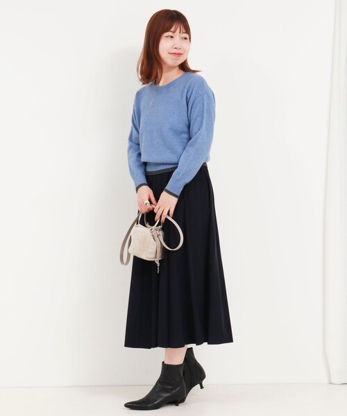 MICO COULIER（ミコクリエ）の「カシミヤ100 配色クルーネックプルオーバーニット（ニット/セーター・レディース・ロイヤルブルー/グレイッシュブルー/ライトパープル/ピンク/ピンク系その他・38）」の13枚目の写真