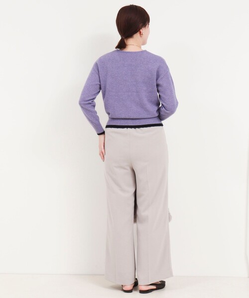 MICO COULIER（ミコクリエ）の「カシミヤ100 配色クルーネックプルオーバーニット（ニット/セーター・レディース・ロイヤルブルー/グレイッシュブルー/ライトパープル/ピンク/ピンク系その他・38）」の20枚目の写真