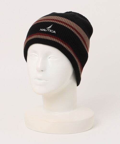 NAUTICA（ノーティカ）の「NAUTICA/ノーティカ ビーニー LINE KNIT BEANIE NT151（ニットキャップ/ビーニー・メンズ・グレー/ブラック/ネイビー・FREE）」の6枚目の写真