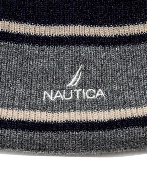 NAUTICA（ノーティカ）の「NAUTICA/ノーティカ ビーニー LINE KNIT BEANIE NT151（ニットキャップ/ビーニー・メンズ・グレー/ブラック/ネイビー・FREE）」の7枚目の写真