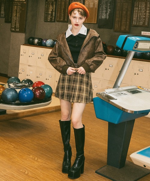 REDYAZEL（レディアゼル）の「ヴィンテージライクレザーフーディブルゾン（ブルゾン・レディース・ベージュ/ダークブラウン/ブラック・FREE）」の7枚目の写真