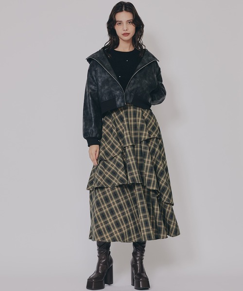 REDYAZEL（レディアゼル）の「ヴィンテージライクレザーフーディブルゾン（ブルゾン・レディース・ベージュ/ダークブラウン/ブラック・FREE）」の9枚目の写真