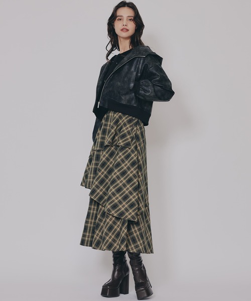 REDYAZEL（レディアゼル）の「ヴィンテージライクレザーフーディブルゾン（ブルゾン・レディース・ベージュ/ダークブラウン/ブラック・FREE）」の11枚目の写真