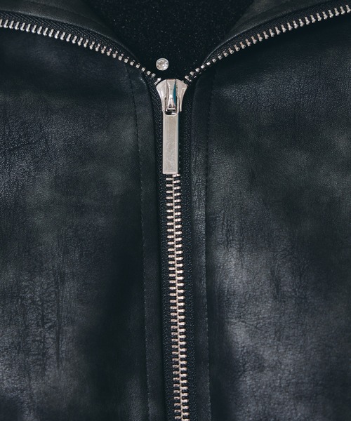 REDYAZEL（レディアゼル）の「ヴィンテージライクレザーフーディブルゾン（ブルゾン・レディース・ベージュ/ダークブラウン/ブラック・FREE）」の16枚目の写真
