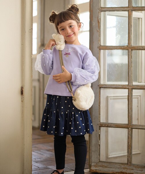 ANY（エニィ）の「袖チュール トレーニャー（スウェット・キッズ・ライラック系/ブラック系・130/120/110）」の17枚目の写真