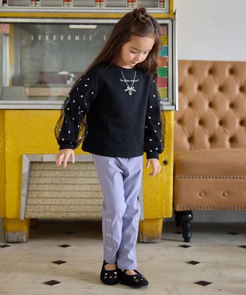 ANY（エニィ）の「袖チュール トレーニャー（スウェット・キッズ・ライラック系/ブラック系・130/120/110）」の20枚目の写真