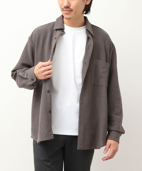 NOLLEY'S LIGHT(ノーリーズライト)の「ラッセルドビーレギュラーシャツ(シャツ/ブラウス・メンズ・ベージュ系その他3/ネイビー/ブラック・L/M)」の2枚目の写真