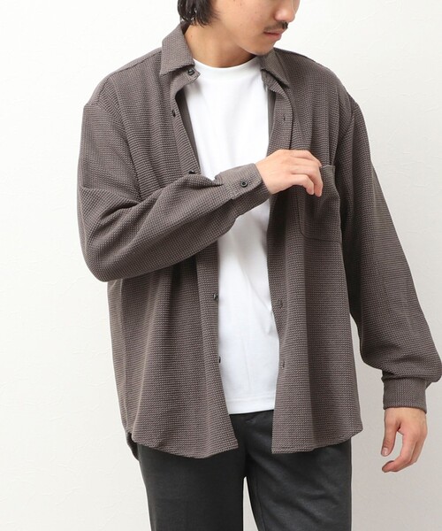 NOLLEY'S LIGHT(ノーリーズライト)の「ラッセルドビーレギュラーシャツ(シャツ/ブラウス・メンズ・ベージュ系その他3/ネイビー/ブラック・L/M)」の11枚目の写真