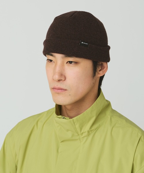 Snow Peak（スノーピーク）の「Snow Peak / Washable Wool Knit Cap 洗える ウールニットキャップ（ニットキャップ/ビーニー・メンズ・ライトグリーン/ダークブラウン/ブラック・ONE SIZE）」の4枚目の写真
