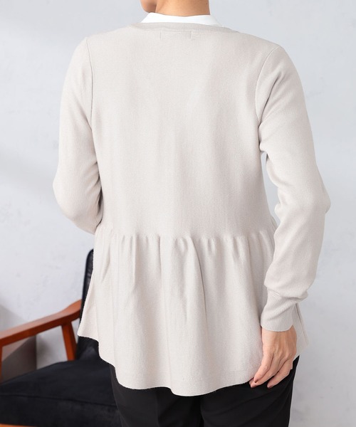 GALLORIA（ギャローリア）の「ペプラム切替カーディガン（カーディガン/ボレロ・レディース・ライトグレー/ネイビー・S/M/L/LL）」の9枚目の写真