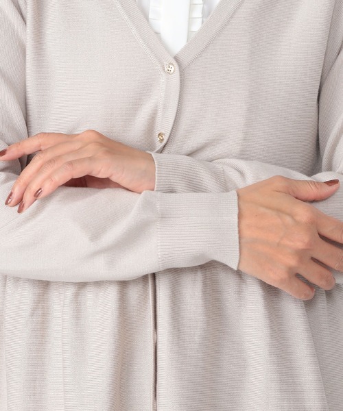 GALLORIA（ギャローリア）の「ペプラム切替カーディガン（カーディガン/ボレロ・レディース・ライトグレー/ネイビー・S/M/L/LL）」の8枚目の写真