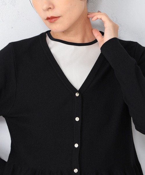 GALLORIA（ギャローリア）の「ペプラム切替カーディガン（カーディガン/ボレロ・レディース・ライトグレー/ネイビー・S/M/L/LL）」の5枚目の写真