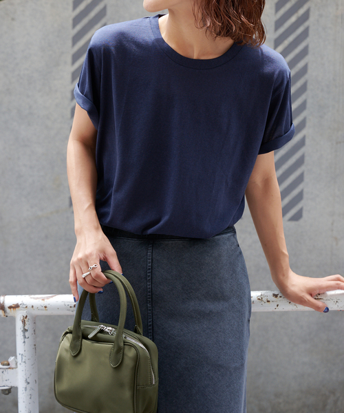 OUTDOOR PRODUCTS(アウトドアプロダクツ)の「追加 シアースラブコットンTEE(Tシャツ/カットソー・レディース・ホワイト/ブラウン/ネイビー/ピンク・FREE)」の3枚目の写真