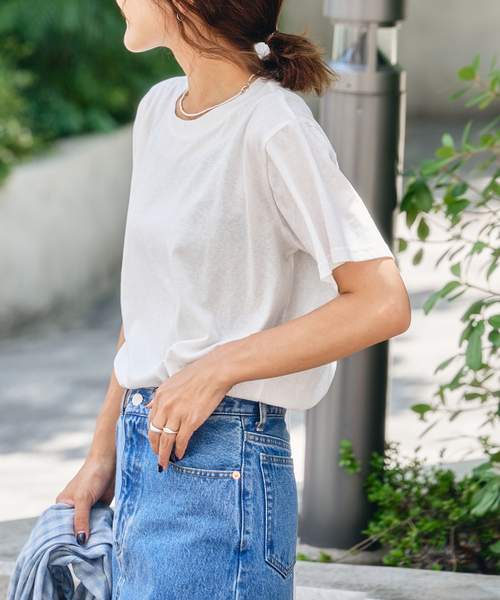 OUTDOOR PRODUCTS(アウトドアプロダクツ)の「追加 シアースラブコットンTEE(Tシャツ/カットソー・レディース・ホワイト/ブラウン/ネイビー/ピンク・FREE)」の1枚目の写真